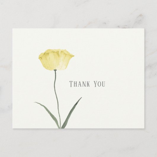 Minimalist Flower Butternut Bedankt Briefkaart (Voorkant)