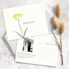 Minimalist Flower Butternut Bedankt Briefkaart