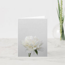 Minimalist flower card with white peony kaart