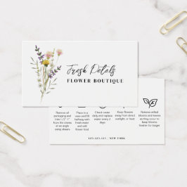Minimalist Flowers Care Florist Card Visitekaartje