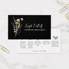 Minimalist Flowers Care Florist Card Visitekaartje