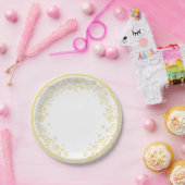 Minimalist Flowers Golden Papieren Bordje (Feest)