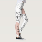 Minimalist Flowers - Line Art Flowers Leggings (Rechts)