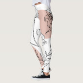 Minimalist Flowers - Line Art Flowers Leggings (Links)