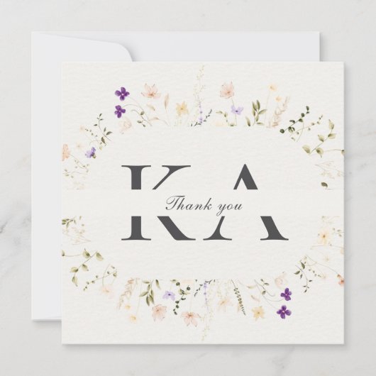 Minimalist Flowers Square - Bedankkaart (Voorkant)