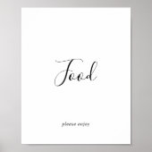 Minimalist Food Table Sign Poster (Voorkant)
