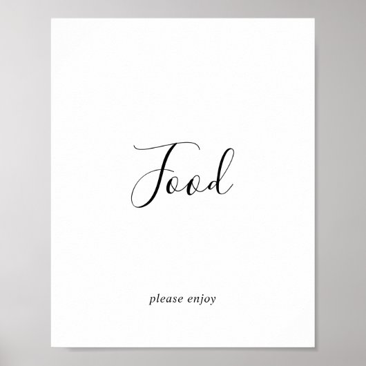 Minimalist Food Table Sign Poster (Voorkant)