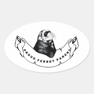 Minimalist for ferret enthusiasts. ovale sticker