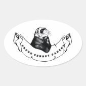 Minimalist  for ferret enthusiasts. ovale sticker (Voorkant)