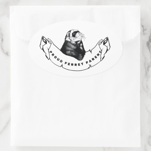 Minimalist  for ferret enthusiasts. ovale sticker (Tas)