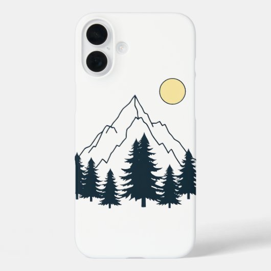 Minimalist Forest and Mountain Phone Case (Achterkant)