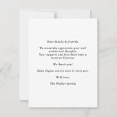 Minimalist Formal Welcoming Baby Announcement card (Achterkant)