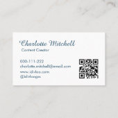 Minimalist Fresh Soft Blue White Professional Visitekaartje (Achterkant)
