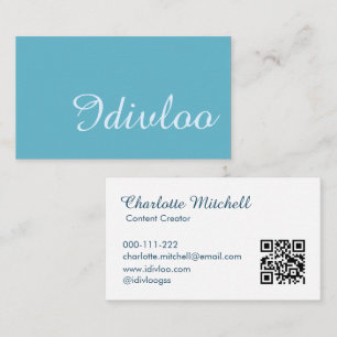Minimalist Fresh Soft Blue White Professional Visitekaartje
