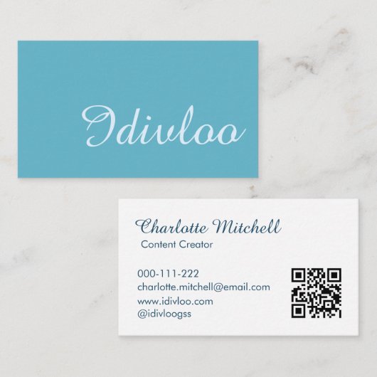 Minimalist Fresh Soft Blue White Professional Visitekaartje (Voorkant / Achterkant)