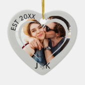 Minimalist Frist Christmas Together Couple Photo Keramisch Ornament (Voorkant)