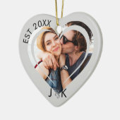 Minimalist Frist Christmas Together Couple Photo Keramisch Ornament (Links)