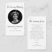 Minimalist Funeral Memorial Prayer Card Visitekaartje (Voorkant / Achterkant)