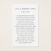 Minimalist Funeral Memorial Prayer Photo Cards Visitekaartje (Achterkant)