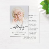 Minimalist Funeral Memorial Prayer Photo Cards Visitekaartje (Bureau)