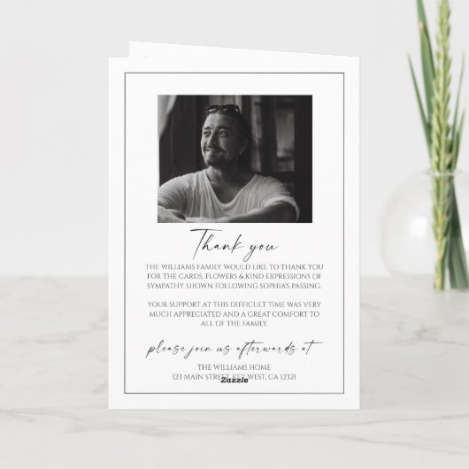 Minimalist Funeral Order of Service Folded Program Kaart (Achterkant)