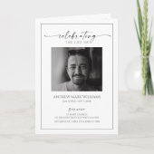 Minimalist Funeral Order of Service Folded Program Kaart (Voorkant)