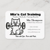 Minimalist Funny Cat Trainer Business Card Visitekaartje (Voorkant)