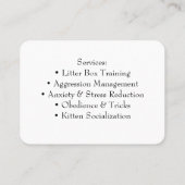 Minimalist Funny Cat Trainer Business Card Visitekaartje (Achterkant)