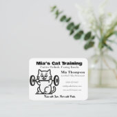 Minimalist Funny Cat Trainer Business Card Visitekaartje (Staand voorkant)