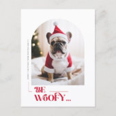 Minimalist Funny Dog Pet Arch Photo Christmas Feestdagenkaart (Voorkant)