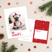 Minimalist Funny Dog Pet Arch Photo Christmas Feestdagenkaart
