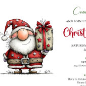 Minimalist funny Santa Christmas party invitation Kaart