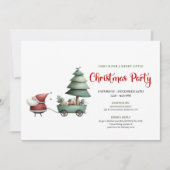Minimalist Funny Santa Claus Festive Party Invite Kaart (Voorkant)