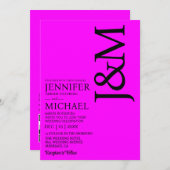 Minimalist Fuschia Magenta QR Code on Back Wedding Kaart (Voorkant / Achterkant)