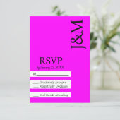 Minimalist Fuschia Magenta RSVP card (Staand voorkant)