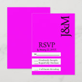 Minimalist Fuschia Magenta RSVP card Kaartje (Voorkant / Achterkant)