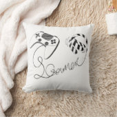 Minimalist Gamer Cat Line Art - Controller Cable Kussen (Deken)