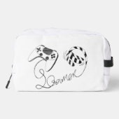 Minimalist Gamer Cat Line Art - Controller Cable  Toilettasje (Achterkant)