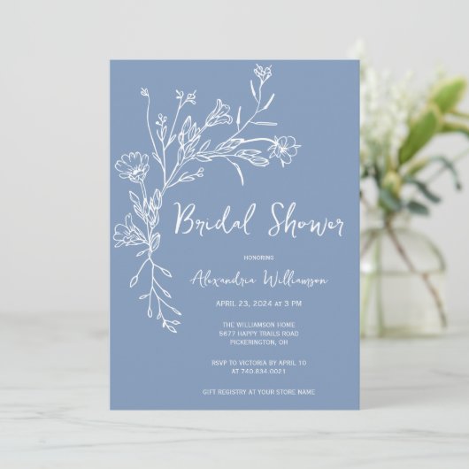 Minimalist Gathered Wildflower Vrijgezellenfeest Kaart (Staand voorkant)