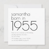 Minimalist Geboren in 1955 70ste Verjaardagsfeest Kaart (Voorkant)
