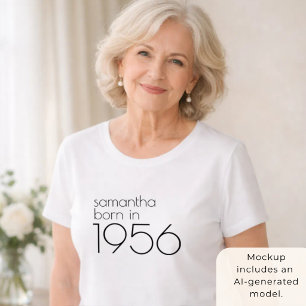 Minimalist Geboren in 1956 70ste Verjaardagsfeestj T-shirt