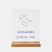 Minimalist Gemini Constellation Acrylic Sign - Per Acryl Bord (Voorkant)