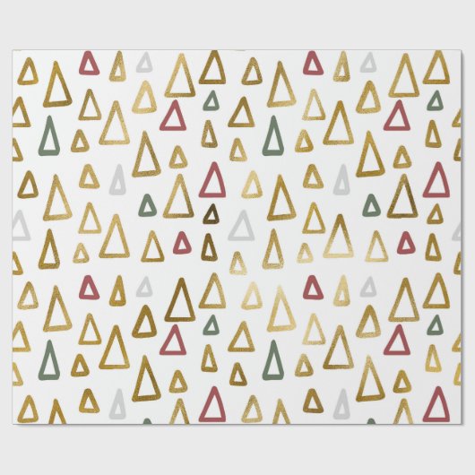 Minimalist Geometric Christmas Tree Wrapping Paper Cadeaupapier (Vlak)