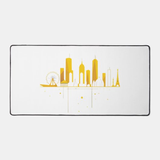 Minimalist Geometric City Skyline Silhouette  Bureaumat (Voorkant)