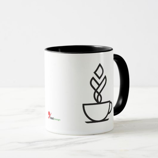 Minimalist Geometric Coffee Mug – Modern Cafe Art  Mok (Voorkant rechts)