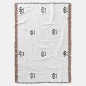 Minimalist Geometric Dog Paw Pattern Deken (Voorkant Verticaal)