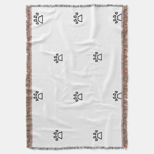 Minimalist Geometric Dog Paw Pattern Deken (Voorkant Verticaal)