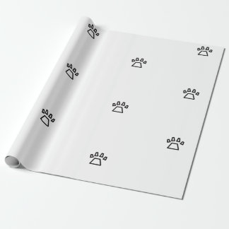 Minimalist Geometric Dog Paw Print Black and White Cadeaupapier