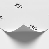 Minimalist Geometric Dog Paw Print Black and White Cadeaupapier (Hoek)