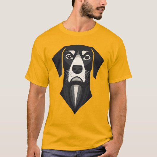 Minimalist Geometric Dog T-shirt (Voorkant)